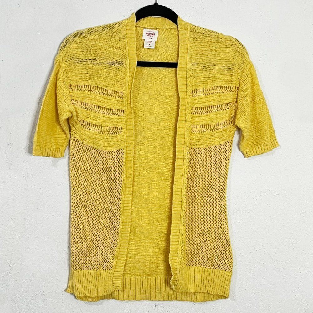Mossimo‎ Supply Co Y2K Yellow Short Sleeve Cardigan Size Small